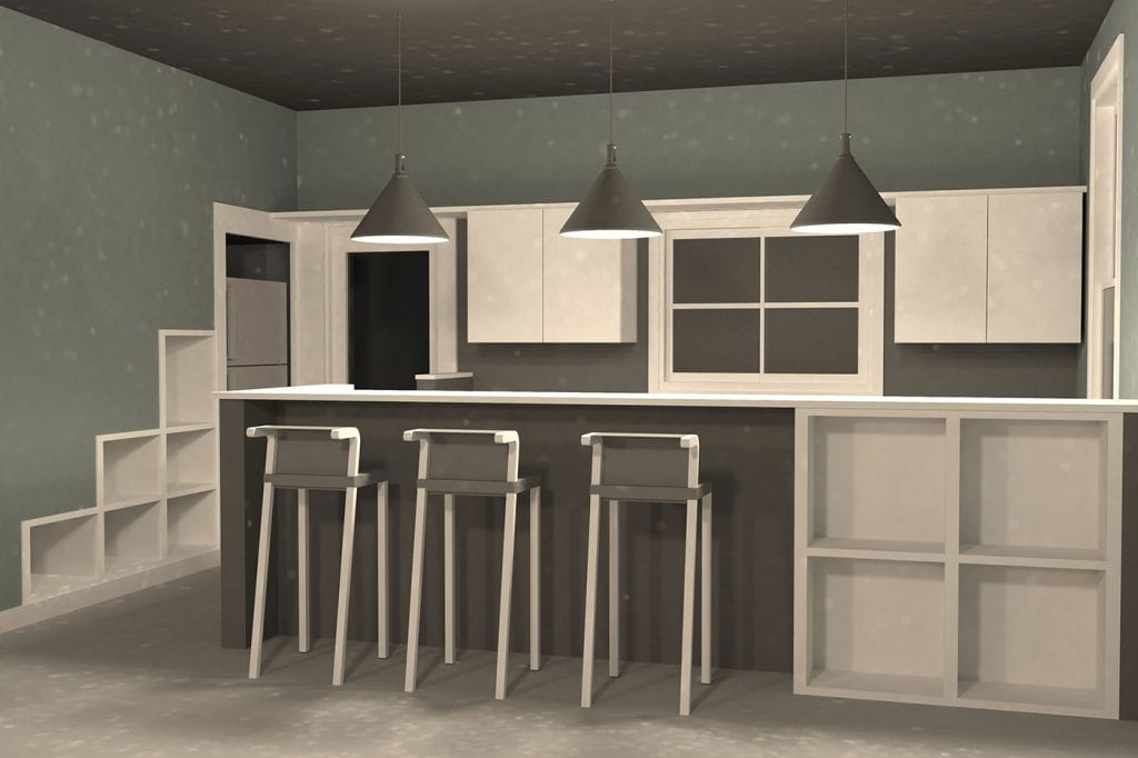 living/kitchen rendering